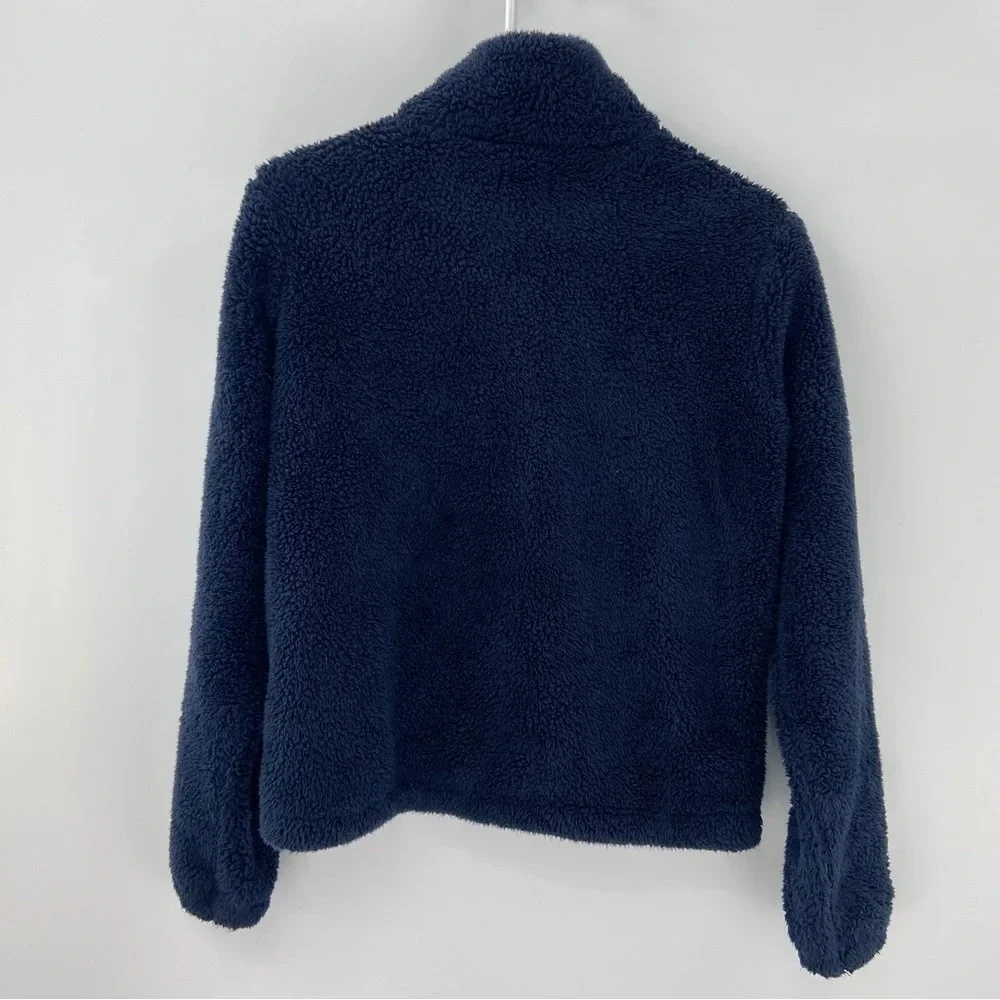 Crewcuts by J‎ Crew Furry 1/4 Zip Fleece Mock Neck Pullover Blue Kids Size 14